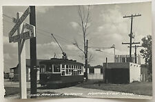 RPPC Worthington Ohio Trolley Crossing Railway Real Photo Postcard c1940 picture