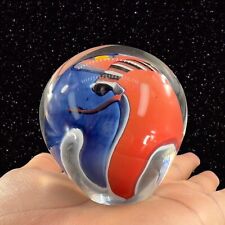 James R Wilbat Signed Art Glass Hand Blown Vintage Paperweight Abstract Glass picture