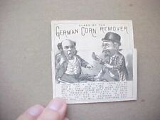 1880 GERMAN CORN REMOVER METAMORPHIC TRADE CARD COMIC ILLUS. Fine picture