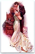Harrison Fisher Artist-Signed Postcard Rare Russian Couple Kissing c1910 MJS 024 picture