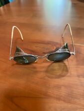 Vintage “Side Shield” Motorcycle Safety Glasses. Green.  picture