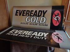 Cat Eveready Battery Advertising Signs Heavy Duty + Gold Set Of 2 Vintage  *Read picture