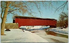 Postcard - The Paradise Bridge - Covered Bridge Snow Scene - Pennsylvania picture