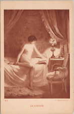 Photo PC - Risque Nude Woman Reading Book on Bed 