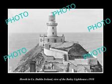 OLD LARGE HISTORIC PHOTO OF HOWTH DUBLIN IRELAND THE BAILEY LIGHTHOUSE c1910 picture
