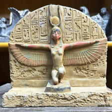RARE ANCIENT EGYPTIAN ANTIQUITIES Wall Relief For Goddess Isis Winged Pharaonic  picture