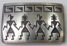 Vintage Mannuel & Karen Hoyungowa Hopi Tribe Silver Belt Buckle picture