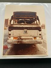 8X10 NY NYC SURFACE TRANSIT BUS FIRE RAVAGED DAMAGE REPORT WINTER PHOTOGRAPH picture