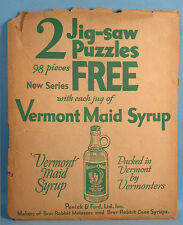 1930s Vermont Maid Syrup Premium Puzzle w/Original Envelope Brer Rabbit Molasses picture