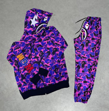 Embroidered Bape Tracksuit Set - Purple picture