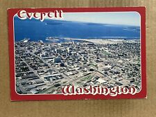 Postcard Everett WA Washington Aerial View Waterfront Vintage PC picture