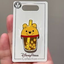 Disney Pin authentic 2021 winnie the pooh milk-tea Disneyland exclusive picture