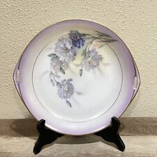 Antique Beyer Bock Royal Rudolstadt Hand Painted Purple Carnation Handle Plate picture