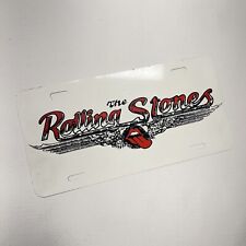 Vintage The Rolling Stones License Plate Cover Frame Logo White Metal Car Music picture