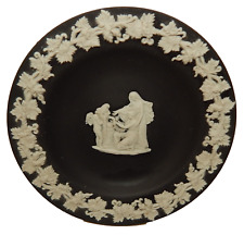 Vintage Wedgwood England Jasperware Black Decorated Pin Dish picture