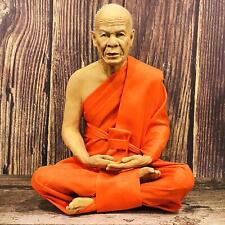 Lifelike Fine Art Monk Statue Lp Sod Watpaknam Meditation 28cm Thai Amulet 15334 picture