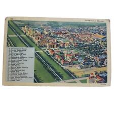 OLD VINTAGE BIRDS EYE VIEW OF CHICAGO UNIVERSITY 1939 ILLINOIS LINEN POSTCARD picture