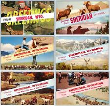 1950-60's LOT/6 GREETINGS FROM WYOMING VINTAGE BANNER POSTCARDS CONDITION VARIES picture