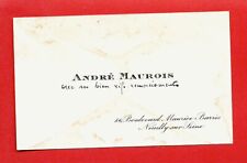DS3-BUSINESS CARD-AUTOGRAPH-ANDRÉ MAUROIS-NOVELCIER-1932 picture