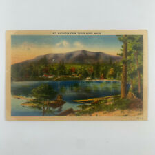 Postcard Maine Togue Pond ME Mount Katahdin 1951 Linen Posted picture