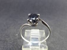 Faceted Dark Blue Sapphire 925 Sterling Silver Ring - 1.32 Grams - Size 7.5 picture
