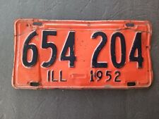 1952 Illinois License Plate 654 204 picture