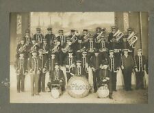 Wind music band in uniforms with uniforms and drum antique photo picture