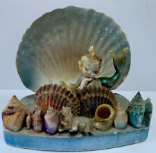 Vintage Winking Bradley Mermaid on Shells With Coral Sand Sculpture picture