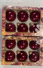 2 Renaissance Exquisite Christmas Glass Ornament Balls Boxes picture