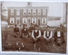 Antique Photo 1890s MEN BEHIND SCHOOL HOUSE Lehigh Pa 5.5