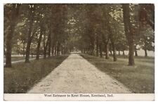 West Entrance to Kent House Kentland Indiana Postcard c1912 Tree Lined Roadway picture