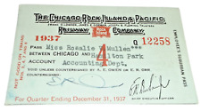1937 CRI&P ROCK ISLAND EMPLOYEE PASS #12258 picture