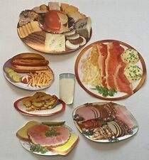 Vintage Lot of 6 Diner Signs Paper Die-Cuts w/Milk & Apple Pie 1953 - L-2 picture