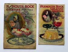 PLYMOUTH ROCK GELATIN Co Circa 1905-10 Two Antique Recipe Leaflets Advertising picture
