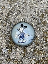 Rare Reverse Etched Glass Intaglio Cabochon Mickey Mouse 1934 Pendant/Charm picture