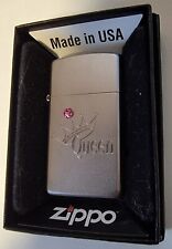 Zippo 24572 Queen Slim Satin Chrome Crystal in the Crown New in Box Retired 2009 picture