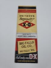 Big Falls Oil Company DX Wisconsin Matchbook Cover picture