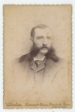 Antique c1880s Cabinet Card Handsome Man With Huge Mutton Chops Pittsfield, MA picture