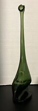 BeautifulAlmaden Green Bottle Melted & Stretched To 16” Bud Base-4/5 Quart- Rare picture