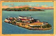 The Rock Alcatraz Island San Francisco Bay California Dated 1952 Linen Post Card picture