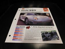 1987-1988 Porsche 959 Spec Sheet Brochure Photo Poster picture