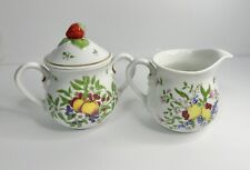 Vintage 1993 Lenox Summer Fruit Porcelain Sugar & Creamer picture