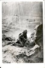 LG962 1948 Original Religious News Service Photo JESUS PRAYING IN THE WILDERNESS picture