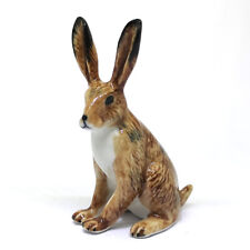 Ceramic Wild Brown Rabbit Figurine Gift Decor Hand Painted Miniature Collectible picture