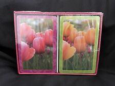New Springbok Playing Cards Pink Orange Tulips Flowers Pattern New & Sealed picture