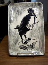 Rare Antique OLD CROW BOURBON WHISKEY ART POTTERY TRAY Hedi Schoop Original 1950 picture
