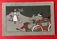 cpa original postcard published by Landeker & Brown London 1900's cyclists picture