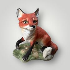 Boehm Porcelain Fox Sculpture 40108 Alert Position On A Rocky Base 5” x 5” picture