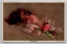 Glamour Girl Artist Signed Philip Boileau Sweetheart Roses Postcard D21 picture