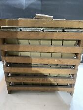 Antique Humpty Dumpty Owosso Mfg. Co. Wood Chicken Egg Crate Complete w/ Inserts picture